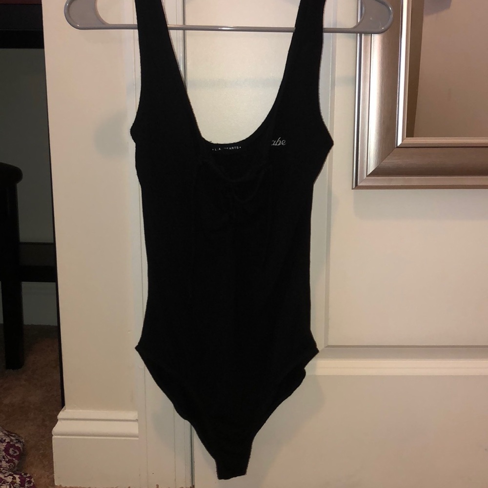 LA HEARTS “babe” lace up bodysuit